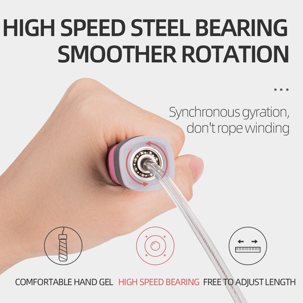 Regulowana skakanka Crossfit pomiń prędkość ważjeden skakanki z blokadą ciężaru łożyska kablowe trening zdatność uchwyt antypoślizgowy