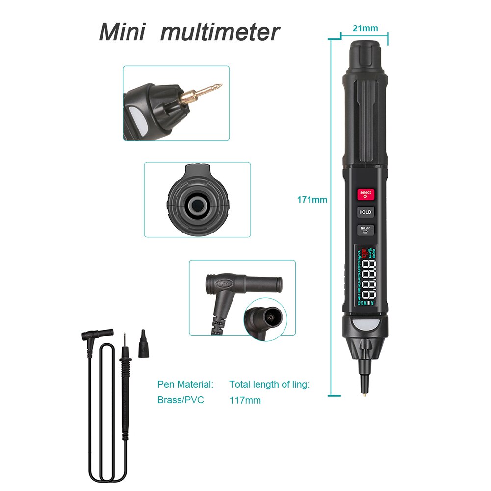 ET8908 Digital Multimeter Auto Intelligent Sensor Pen Tester Multimeter 6000 Counts NonContact AC/DC Voltage Measurment Meter