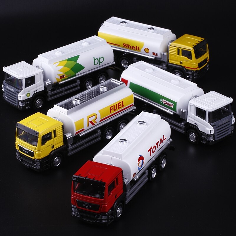 MAN Scania Shell Total bp Castrol Oil Tank Truck Simulation Diecasts & Toy Vehicles RMZ city 1:64 Alloy Car Model For Boys