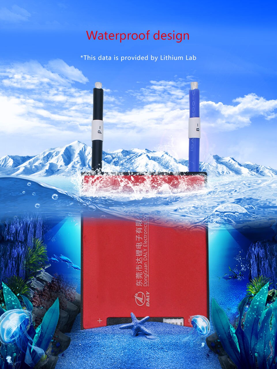 DYKB étanche 12S 36V 15A 25A 35A 45A 60A 3.2V LiFePO4 BMS batterie au lithium carte de Protection avec balance 12 cellules électrique e-bike