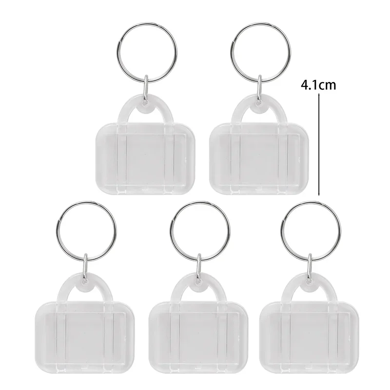 5/30 st transparenta akrylnyckelringar fina tomma fotoramar gör-det-själv-hängen mångsidiga nyckelringar parjubileum: Vit / Röd
