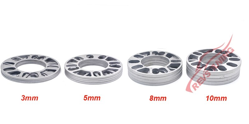 4 Stuks 10Mm Universele Aluminium Fit 4 &amp; 5 Lug Auto Wiel Spacer Shims Plaat 4X100 4X114.3 5X100 5X108 5X114.3 5x120