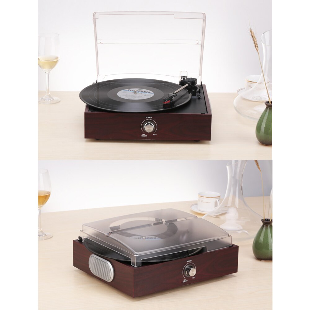 33/45/78 RPM 3-Speed Retro Phonographen Gramophone BT 4,2 Gürtel-Angetrieben Plattenspieler Schallplatte Player w/ 2 gebaut-in Stereo Lautsprecher