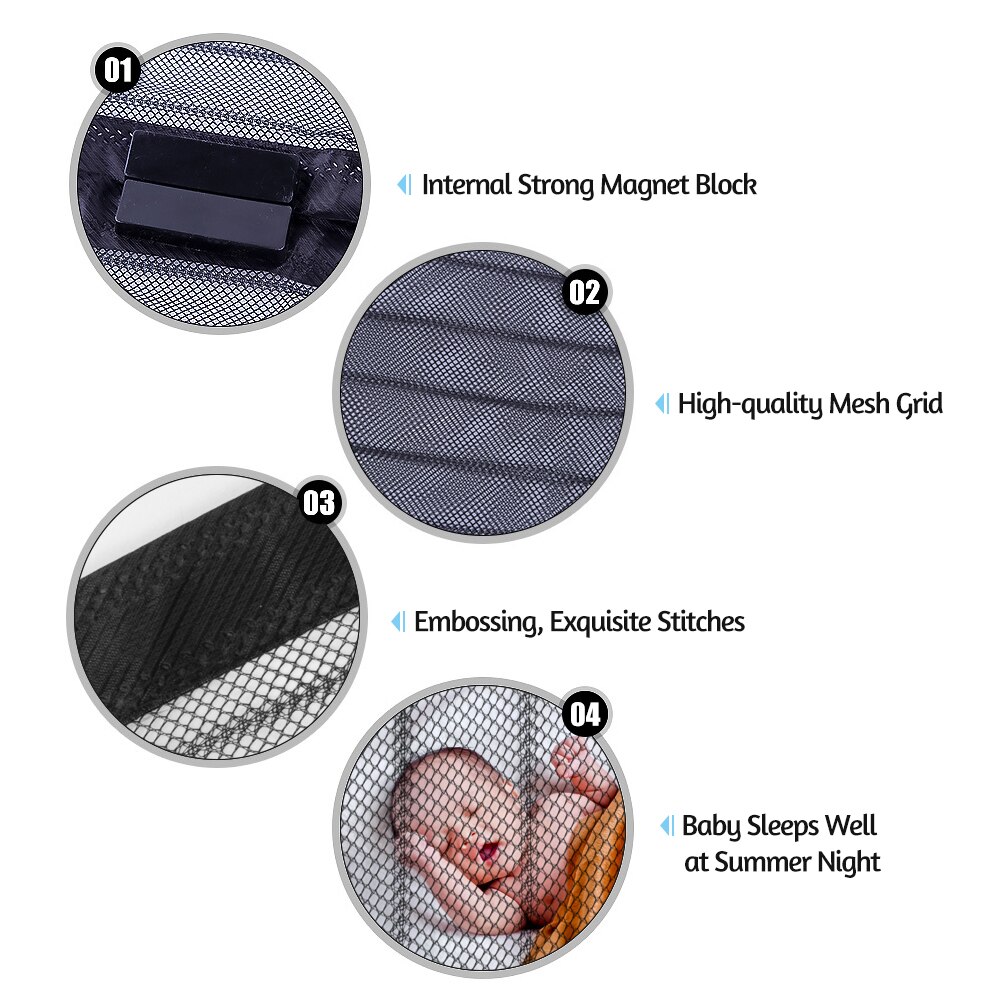 Summer Anti Mosquito Insect Fly Bug Curtains Magnetic Net Mesh Automatic Closing Door Screen Curtain for Kitchen Balcony Bedroom