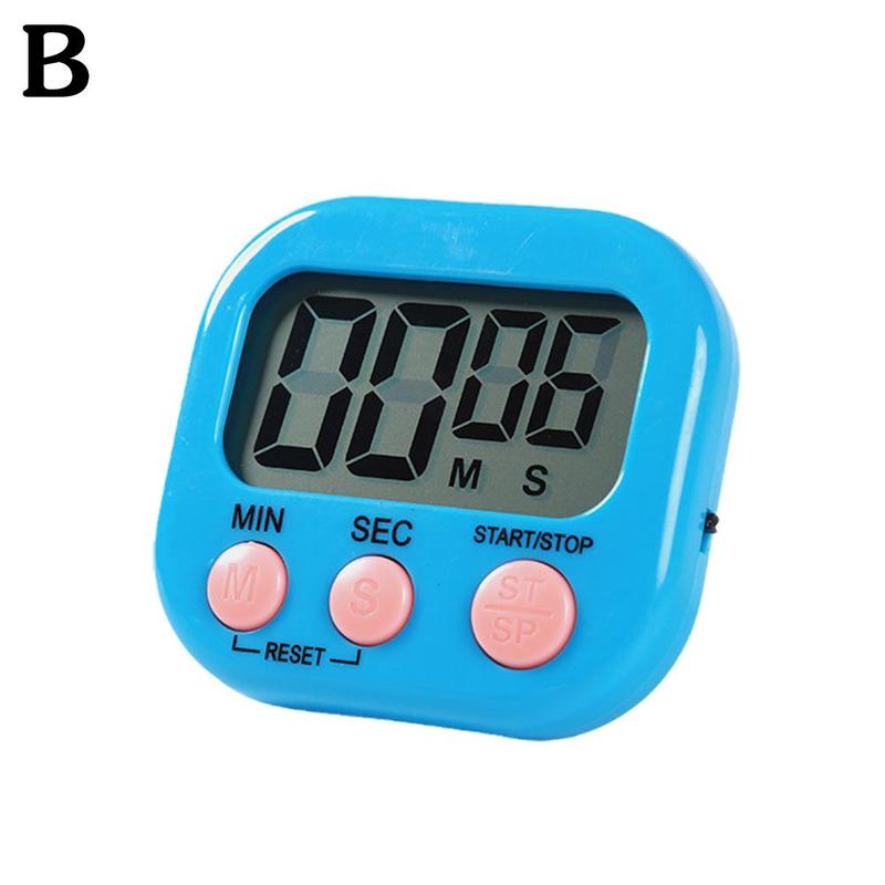 Digital Timer Big Screen Timer Magnetic LCD Kitchen Countdown Timer Alarm Stand Kitchen Timer Practical Cooking Alarm Clock: Blue