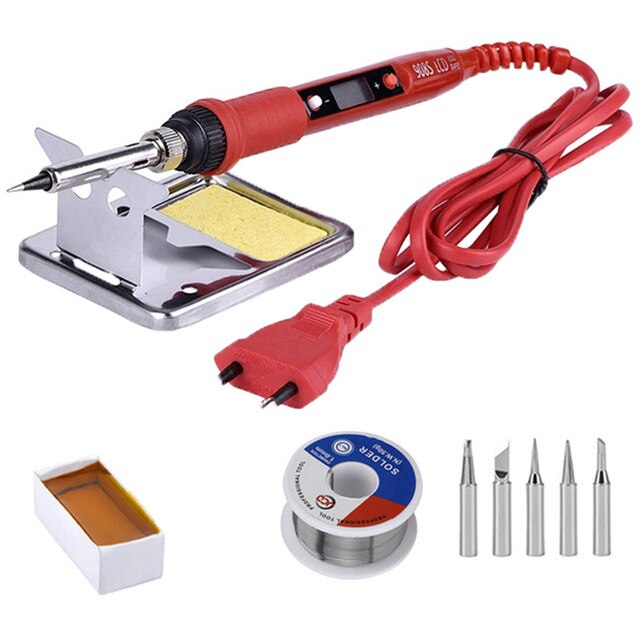 Electric Soldering Iron 80W 220V Digital LCD Adjustable Temperature Solder Iron Kits with Soldering Tips Welding Repair Tools: 110V  80W / 5