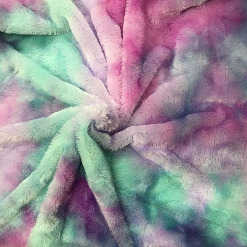 Pv fløjl plys stof regnbue stof til diy hjem tekstil tøj legetøj håndværk syning kunstigt pels stof 100cm*160cm