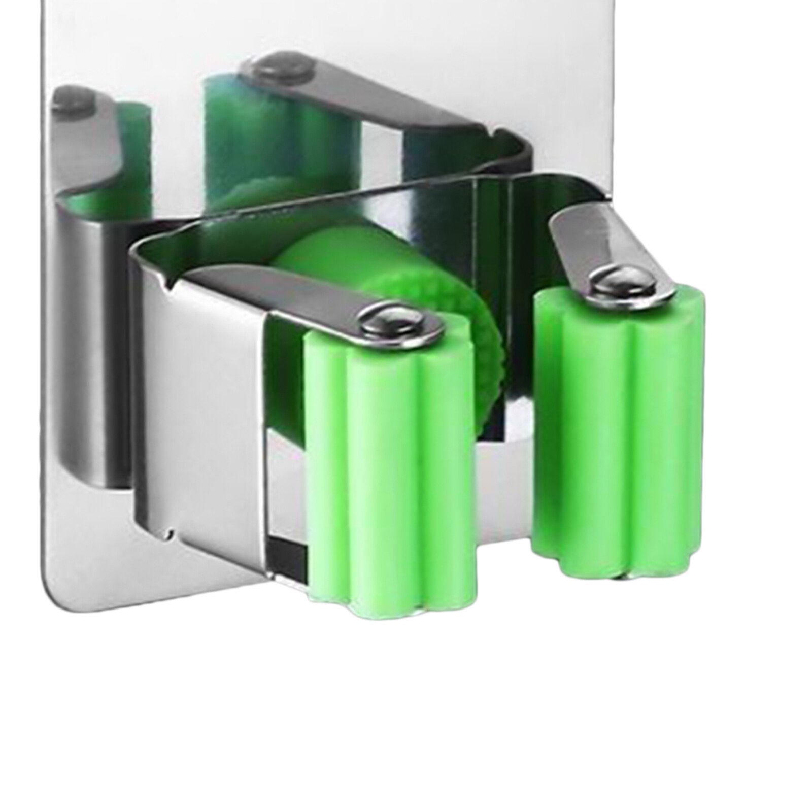 Broom Mop Holder Wall Mounted Hanger Stainless Steel Kitchen 1 Rack