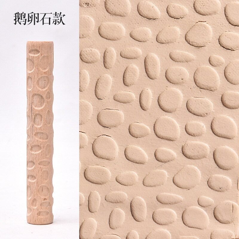 Aardewerk Gereedschap Houten Textuur Modder Roll Embossing Stick Patroon Rolling Modder Stok Klei Board Printing Textuur Houten Stok: J