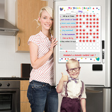 Removable Whiteboard Fridge Sticker Weekly Planner Magnetic Dry Wipe Calendar Schedule Kids Reward chart School Home Stationery