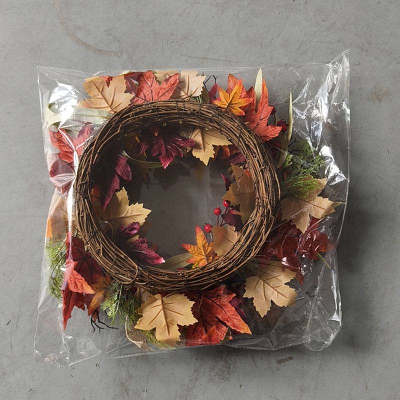 Yannew Fall Wreaths for Front Door Outside Autumn Pinecone Pumpkin Wreath with Maple Leaves Home Patio Thanksgiving Decoration