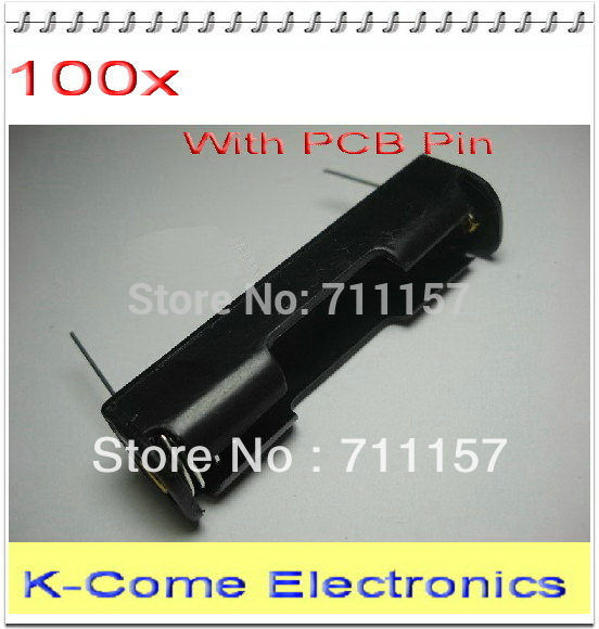 Houd Een aaa Droge Batterij 1x AAA Cell Holder Box 1.5 v Case Met 2 PCB Pin Lug Voor Solderen en aansluiten UM-4 * 1