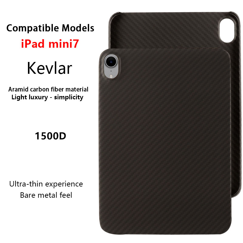 Carbon fiber Case for iPad Mini 7 8.3 Inch & Mini6 thin matte Real Carbon Fiber Aramid Tablet Cover Protection Shell: PURPLE