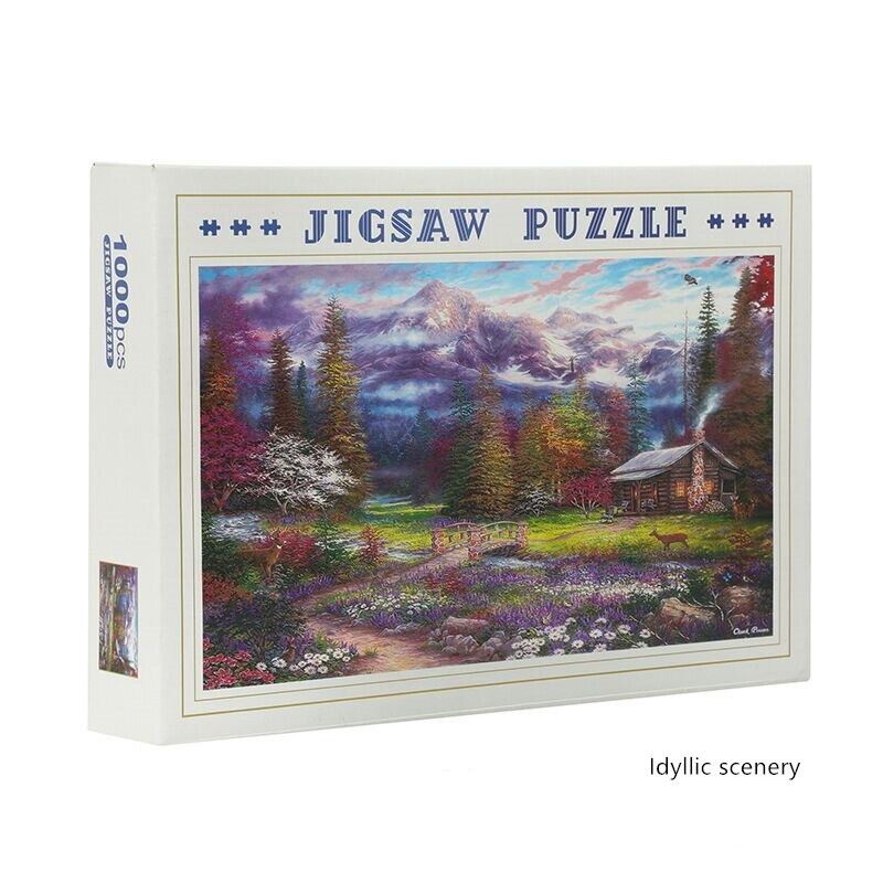 Landscape Jigsaw Puzzle with Picture Puzzle 1000 Pcs Mini Paper Assembly Puzzle Toys for Adults Children Educational Games Toys: Idyllic scenery