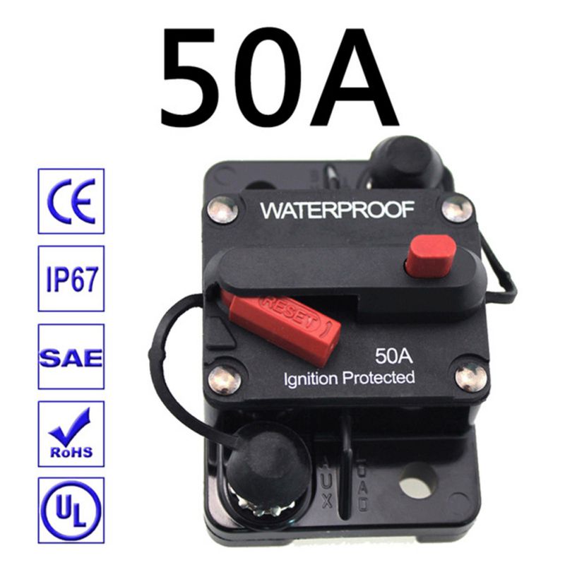 30A 40A 50A 60A 70A 80A 100A 120A 150A 200A 250A 300A AMP Circuit Breaker Fuse Reset 12-48V DC Car Boat Auto Waterproof: MULTI