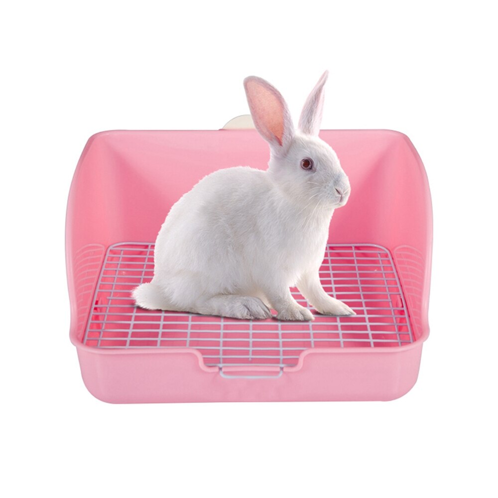 Konijn Wc Cavia Hamster Mesh Vierkante Bed Pet Rat Kattenbak Pan Potje Trainer Voor Kleine Dieren Schoonmaakproducten pc: Pink