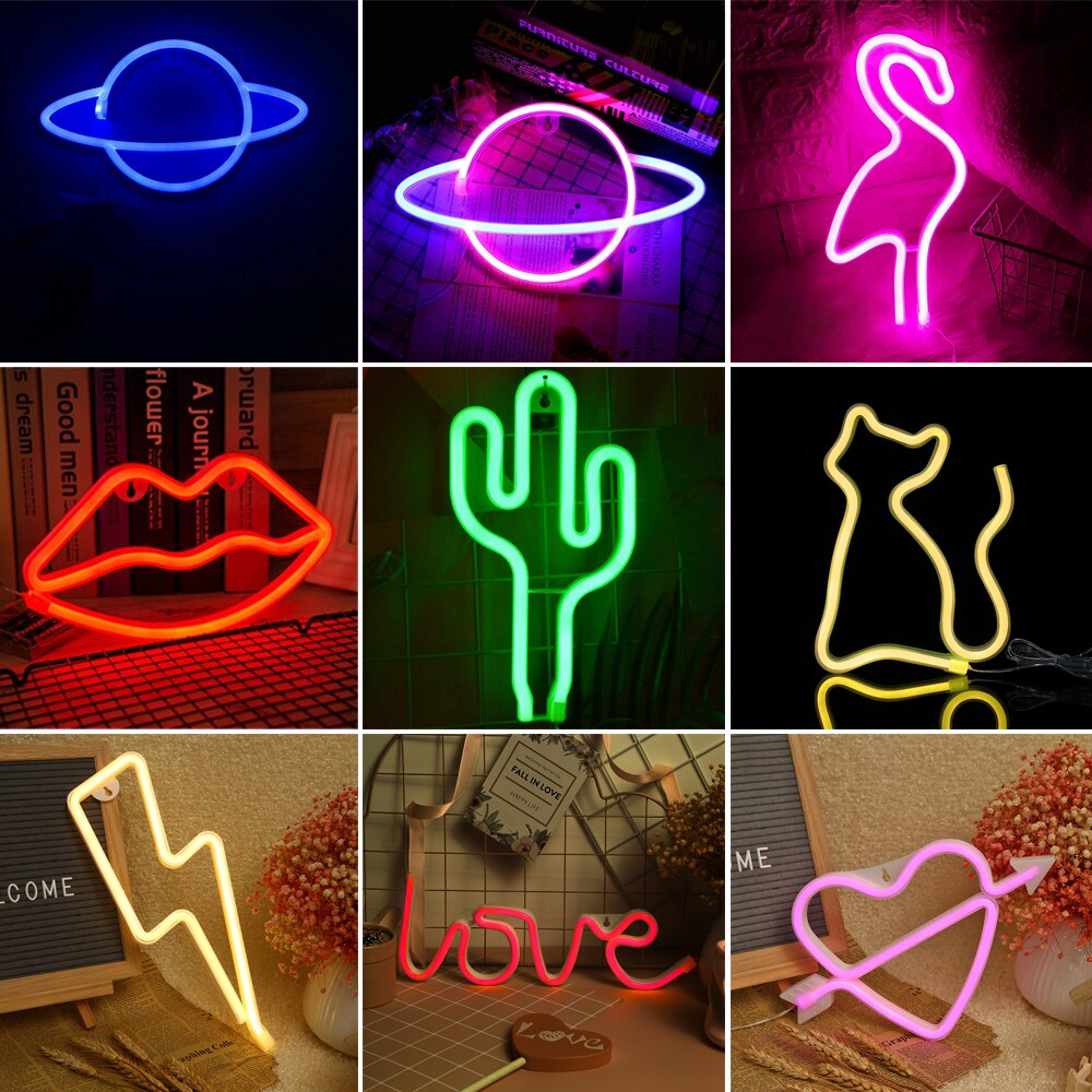 LED Thunder Cat Neon Light Bird Shaped Sign Night Lamp Home Party Wedding Art Decoration Christmas Lighting