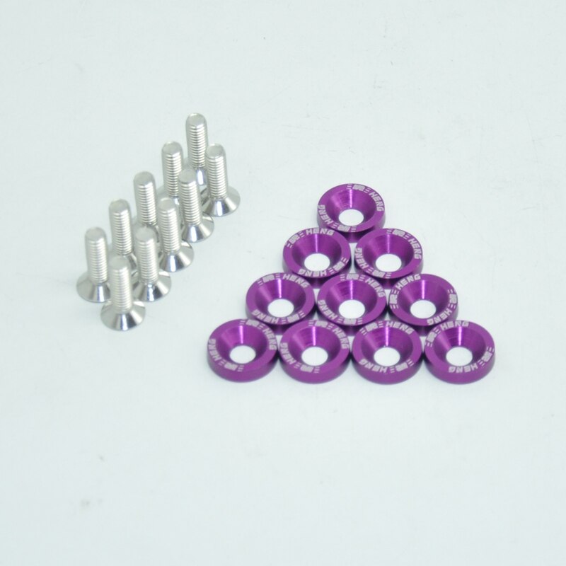 Universal 6mm Fender Washers washers and bolt Aluminum for Civic Integra RSX EK EG DC: Purple