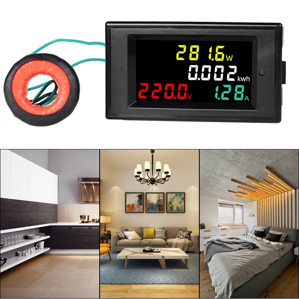 Kleur Lcd Display Panel Meter Energie Watt Meter M... – Vicedeal