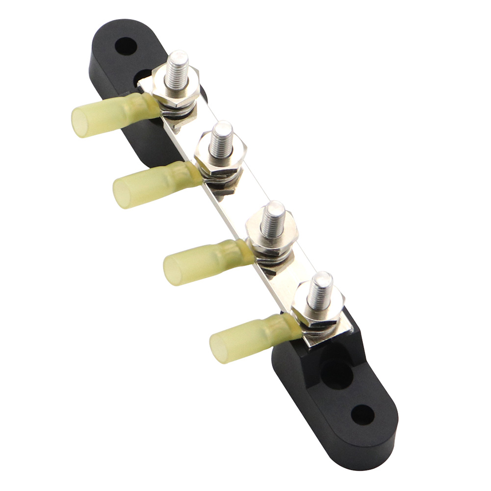 Heavy-Duty Module Bus-Bar Box 4 Way Stud Bus Bar 100A 48V M6 Stud Terminal Buss Bar with Cover for Marine Boat