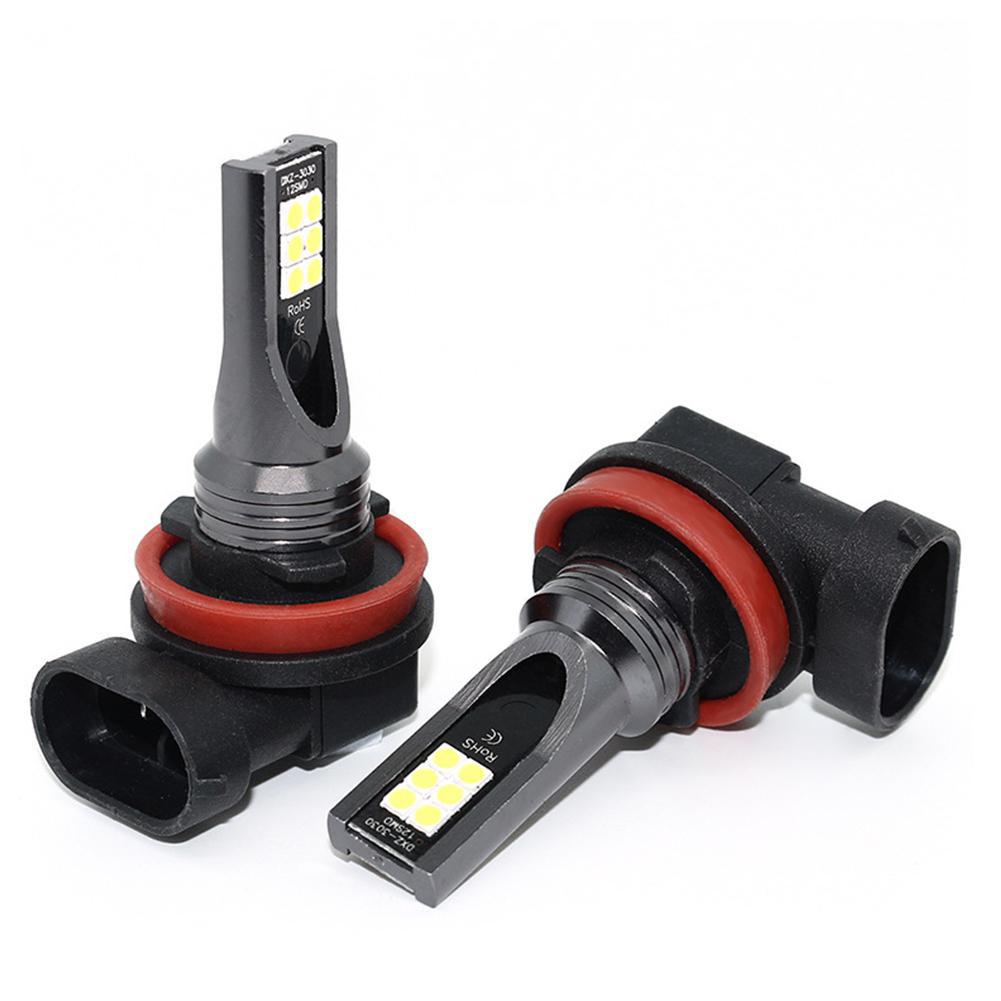 2 stuks auto led koplampen aluminiumlegering auto led mistlampen  h8 h11 3030 12 led koplampen met hoog vermogen