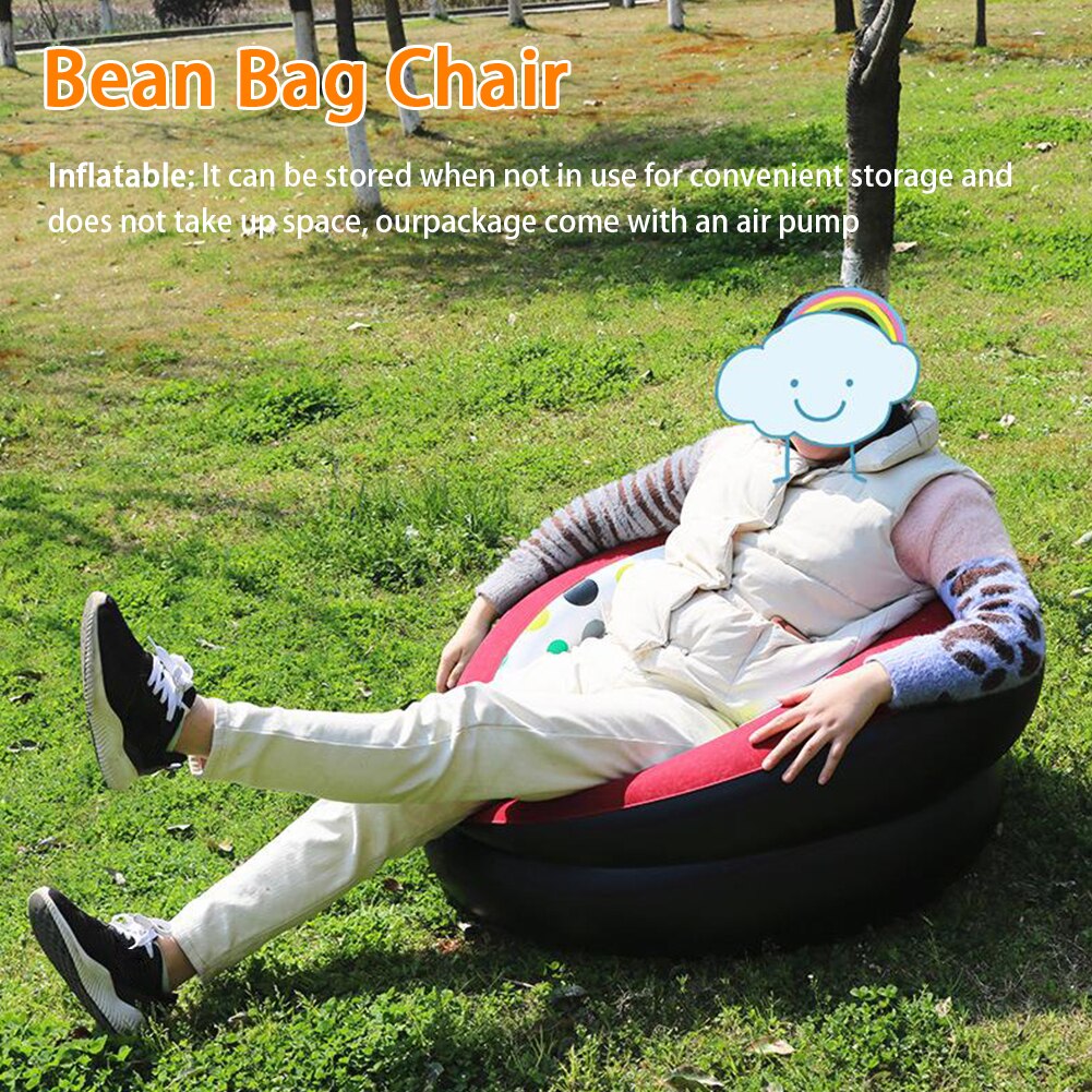 Large Bedroom Portable Bean Bag Chair Home Decor Air Inflation Recliner Living Room Folding Lazy Sofa Lounger Ultra Soft