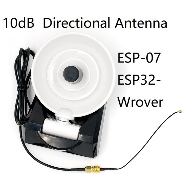 Antena direccional de FFYY-10Db para Esp07 Esp32 Wrover conector Ipex enrutador Wifi 2,4 Ghz domótica inteligente Diy impermeable