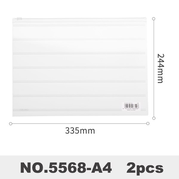 Deli 2pcs Transparent Foldable A4 File Folder Desk Document Paper Organizer Storage Bag Office School Stationery: 5568