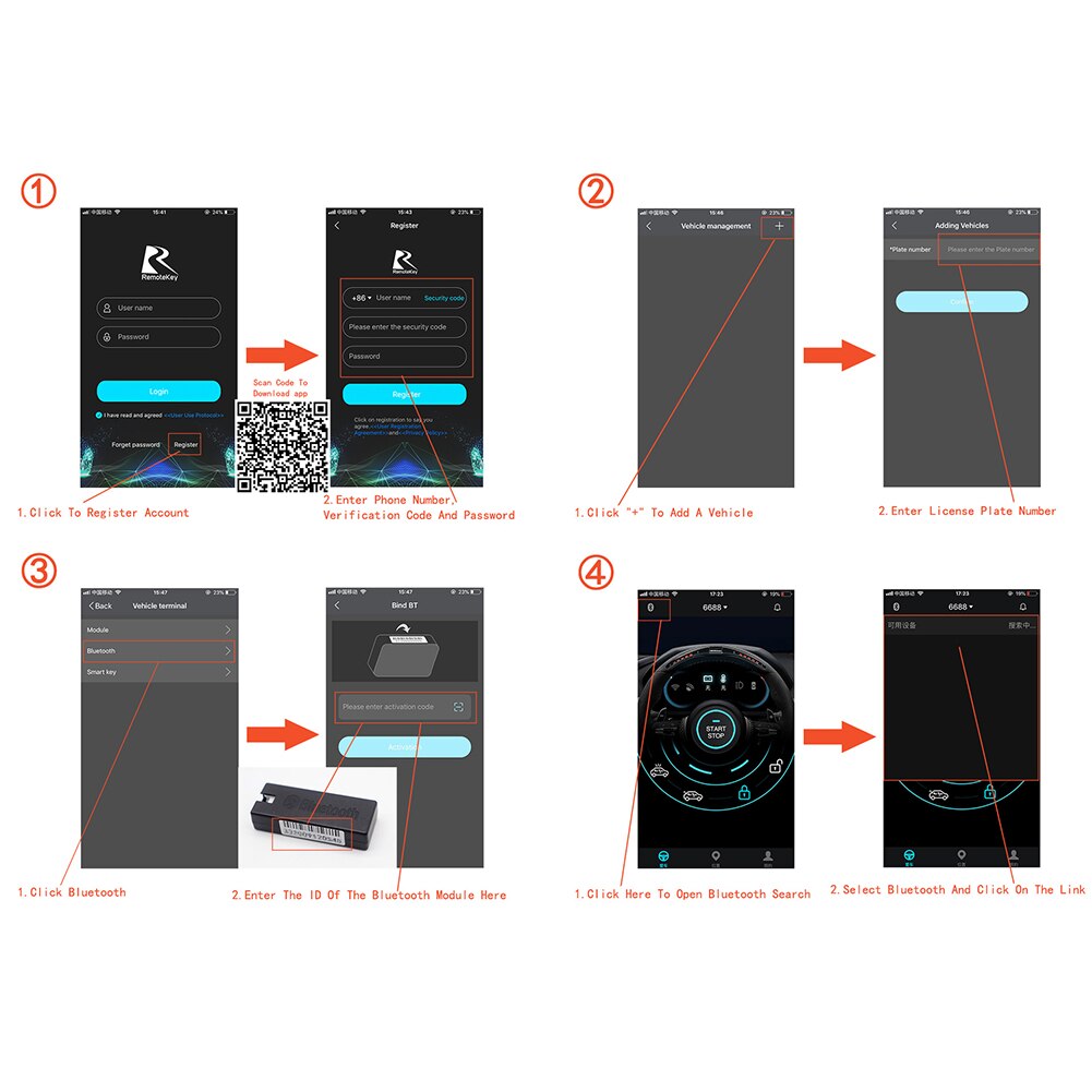 Universele App Controle Automatische Start En Stop Keyless Entry Systeem Motor Start Alarmsysteem One Key Start Auto-onderdelen 12V