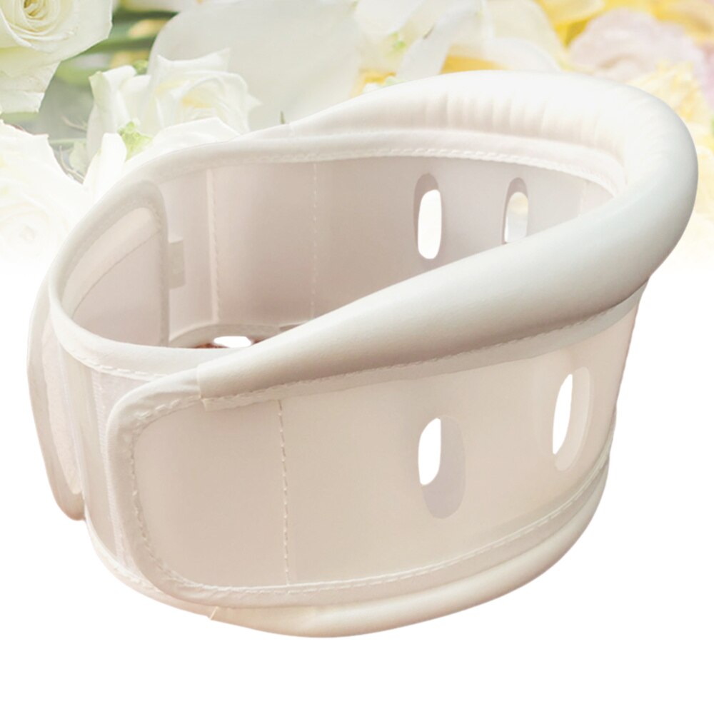 Breathable Neck Support Fixing Brace Wrap Cervical Collar for Stiff Neck Pain Relief Injury Recovery (White, Size): White