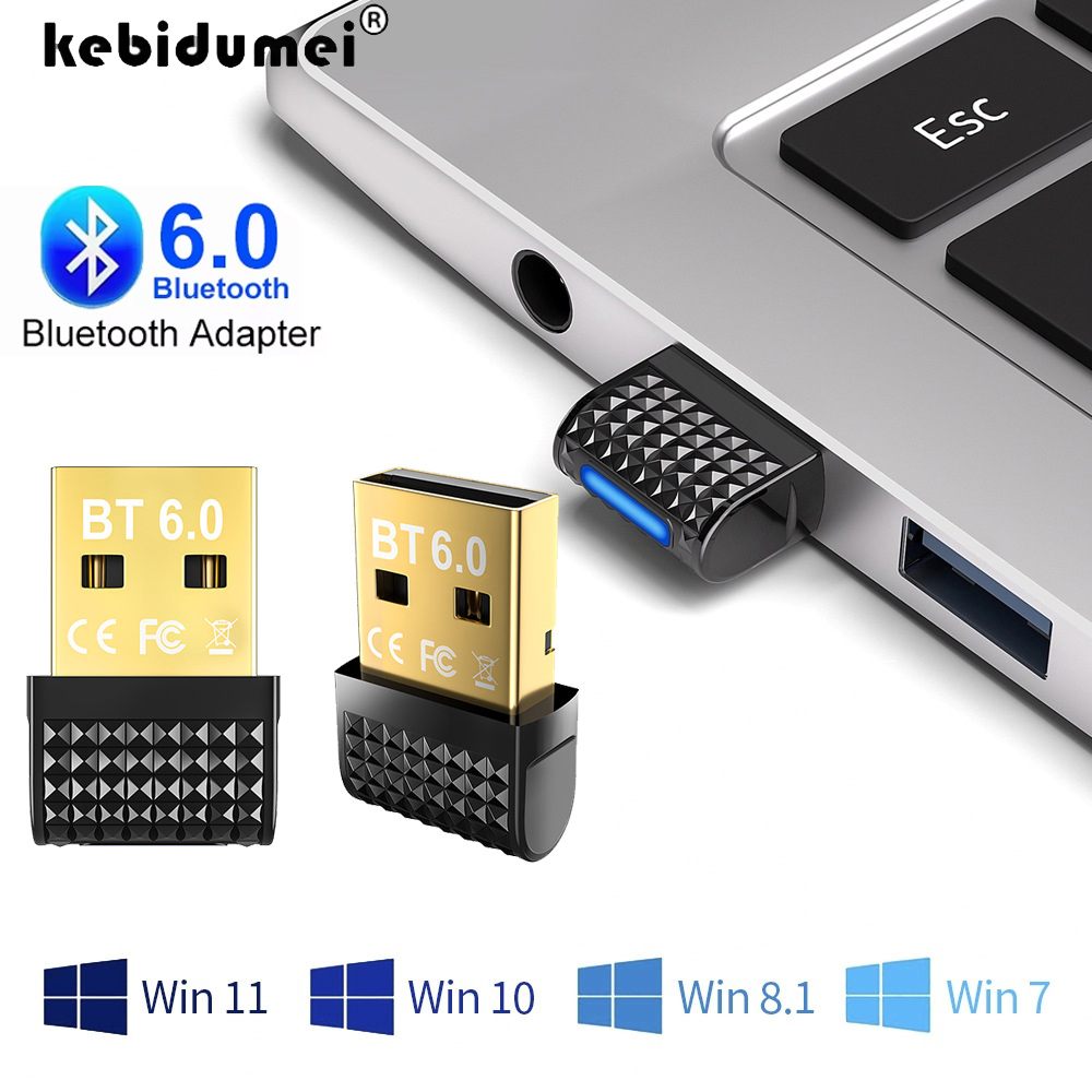 USB Bluetooth 6.0 Adapter Transmitter Bluetooth Receiver Audio Bluetooth Dongle Wireless USB Adapter for Computer PC Laptop