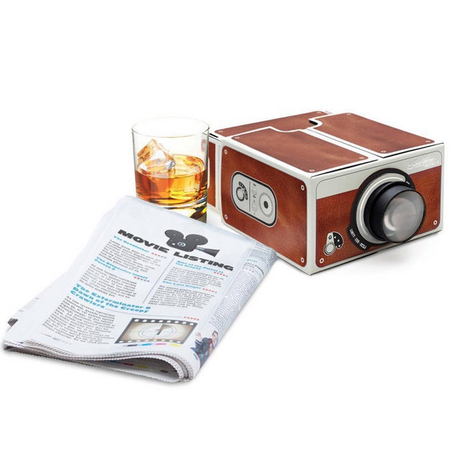 SUNNYLIFE Portable DIY Cardboard Smartphone Projector Home Theater Cinema Mobile Phone Projetor Proyector for Kids Children