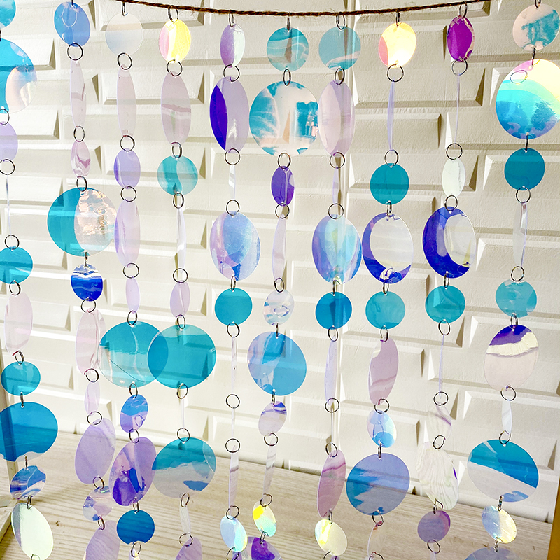 5pc DIY wedding stage layout PVC plastic sequin curtains Christmas Festive party decoration Supplies: black