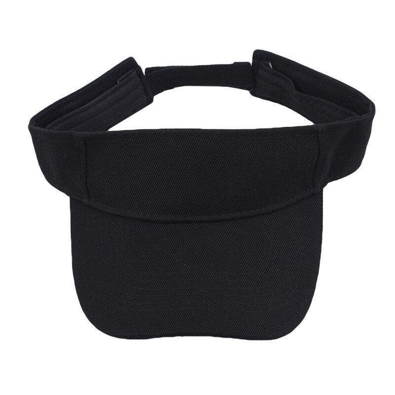 Tennis Caps Sun Sports Visor Hat For Men Women Running Beach Baseball Caps 6 Solid Color Golf Hats: Black