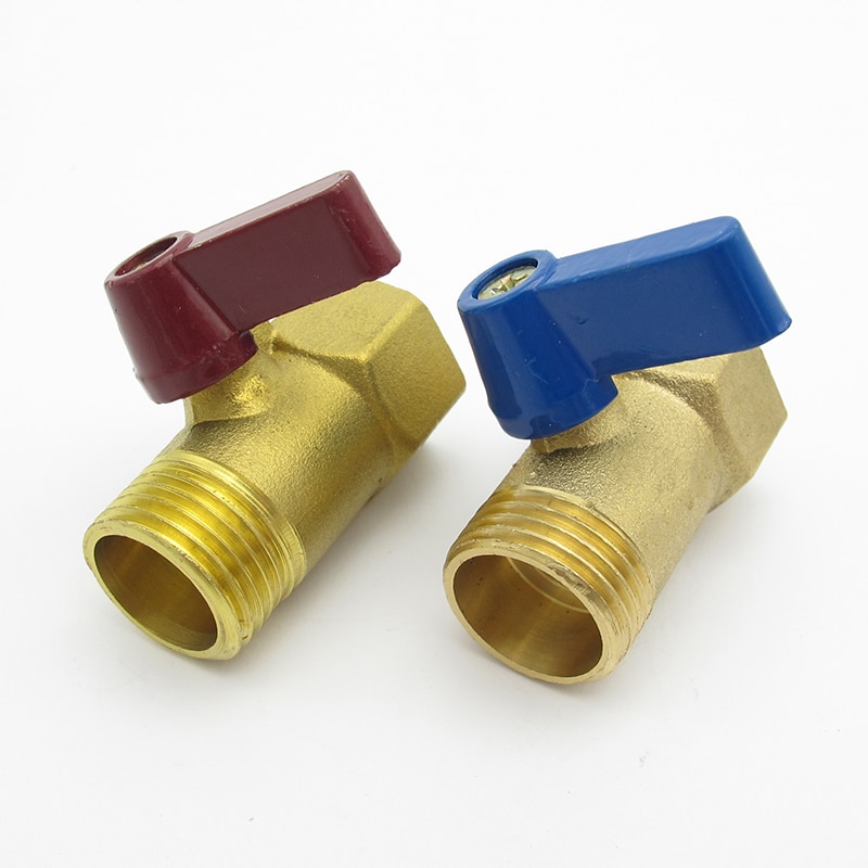 1/2" BSP Male x 1/2" BSP Female Thread Two Way Brass Shut Off Mini Ball Valve For Oil Water Air