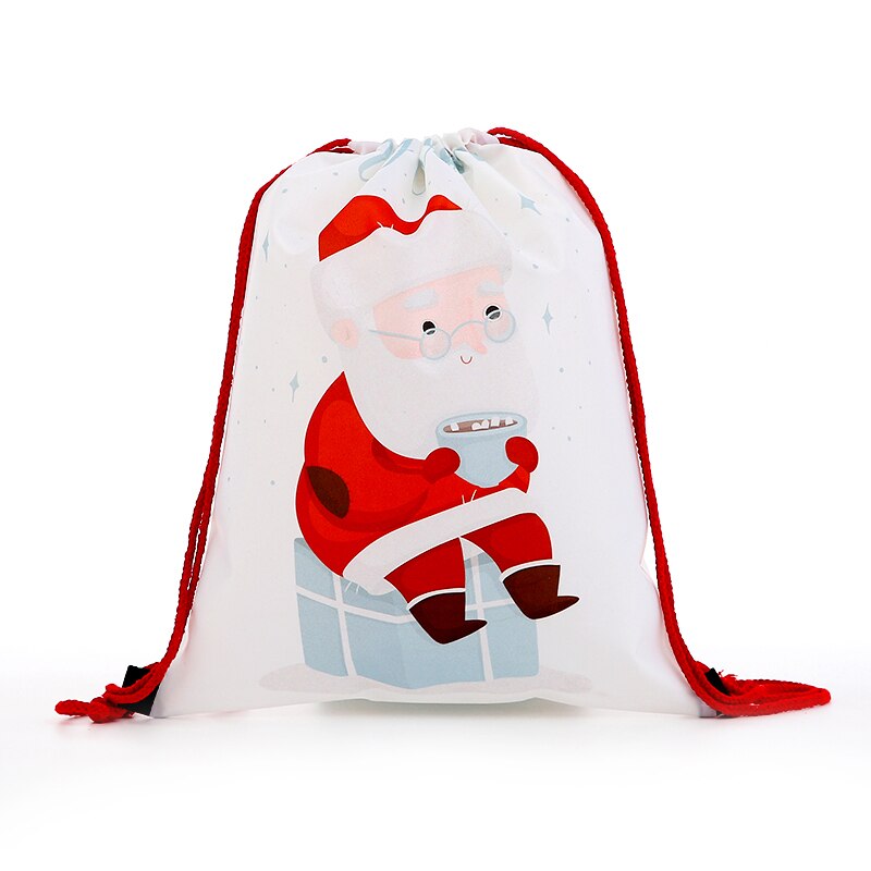 Kiristysnyörillinen reppu naisten minireppu 3d painatus matkalaukut miesten laukku girs santa monivärinen köysi laukut