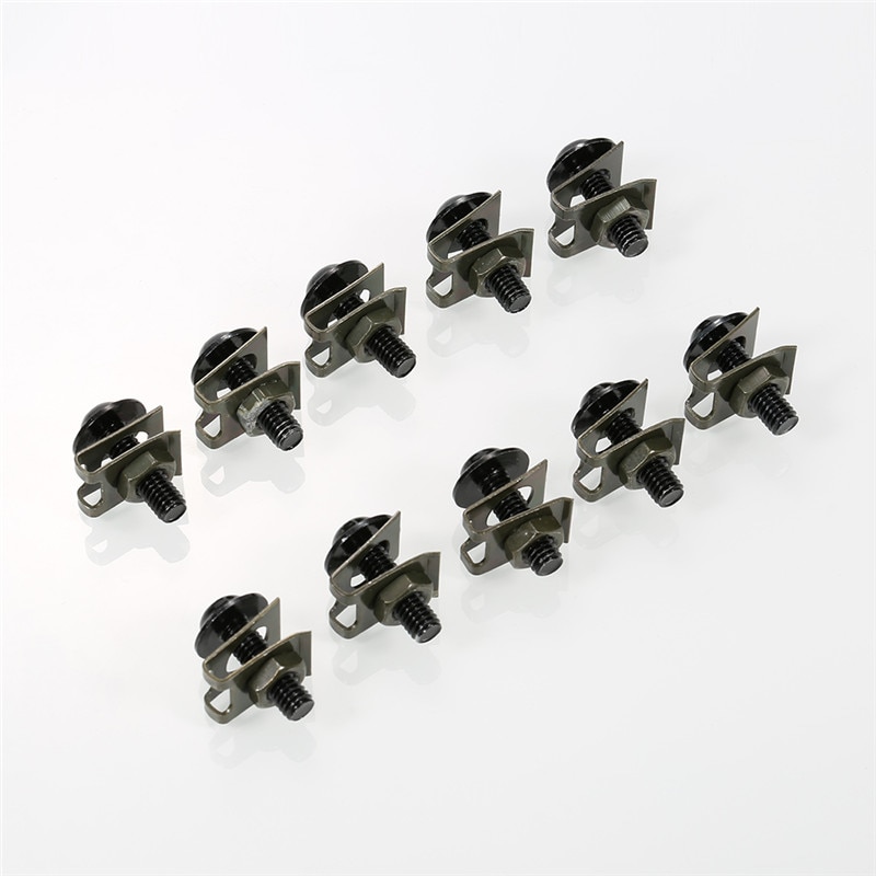 10 Uds carenado de chasis pernos M6 6mm accesorios de la motocicleta aguja velocidad sujetadores con clips metálicos Clips tornillo de resorte de tuerca de estilo de coche