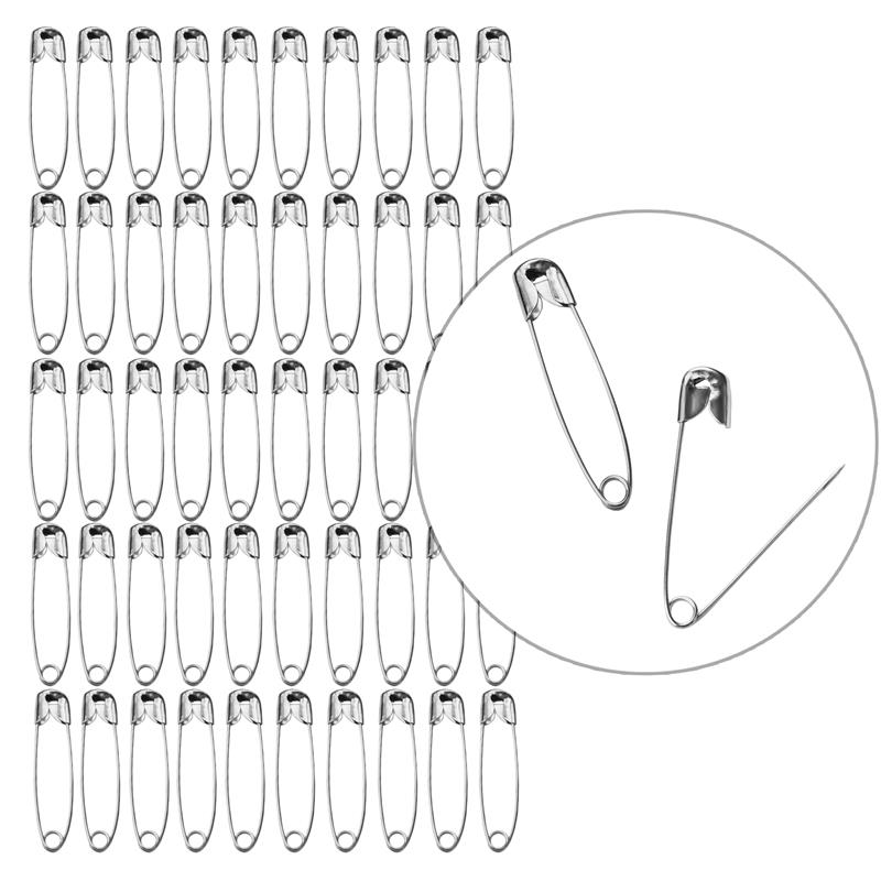 Alfileres de seguridad de , Clip de papel, herramientas de costura DIY, agujas de Metal dorado y plateado, broche de seguridad grande, accesorios, 50 Uds.: 50pcs-9.5x45mm-silve