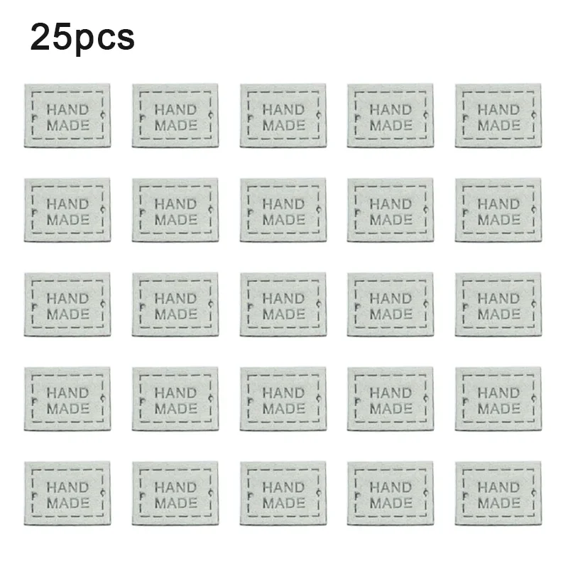25/50pcs PU Leather Labels Tags Small Handmade Labels DIY Clothes Hats Bags Hand Made Label Sewing Tags Sewing Accessories Tools: Gold