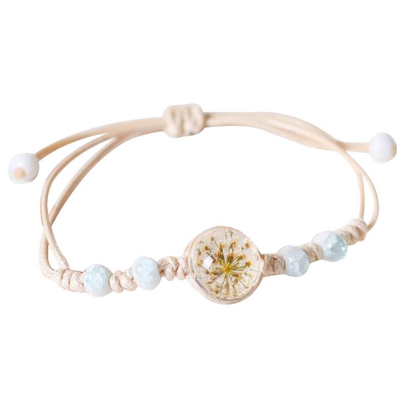 1pc Gypsophila Decor Bracelet Adjustable Simple Dried Flower Bracelet Charm Bracelet Jewelry Accessories: 6
