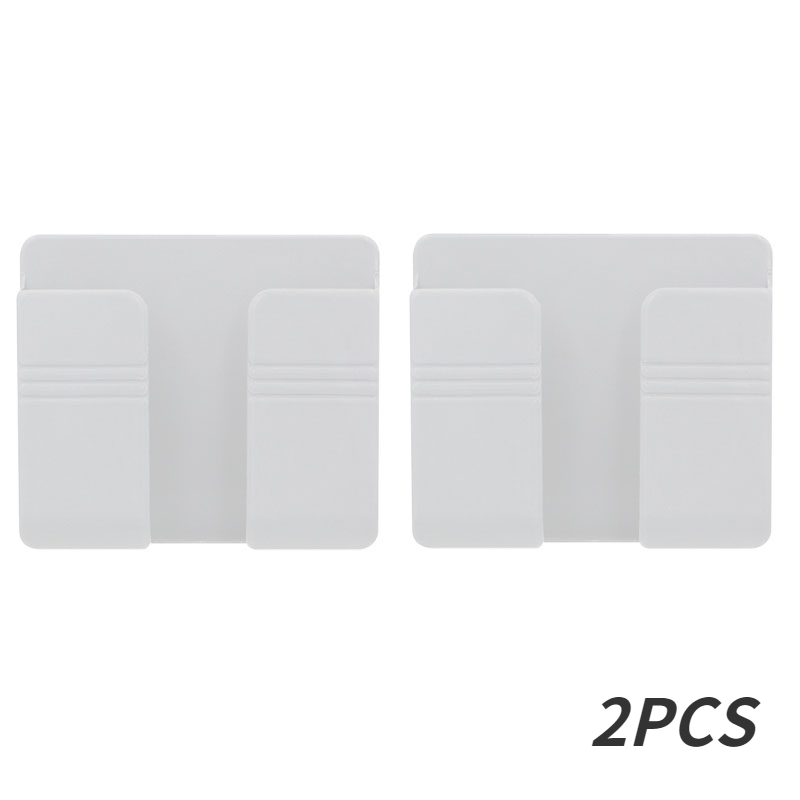 1-4 pçs caixa de armazenamento montada na parede multifuncional perfurador livre organizador tv controle remoto diy plugue do telefone móvel suporte de carregamento: Azul Céu