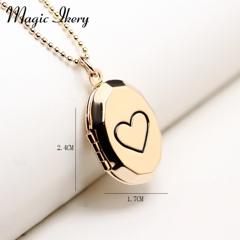 Magie Ikery runde Foto speicher schwimm medaillon Einfache Herz Halskette duft ätherisches öl diffusor für frauen MKA98