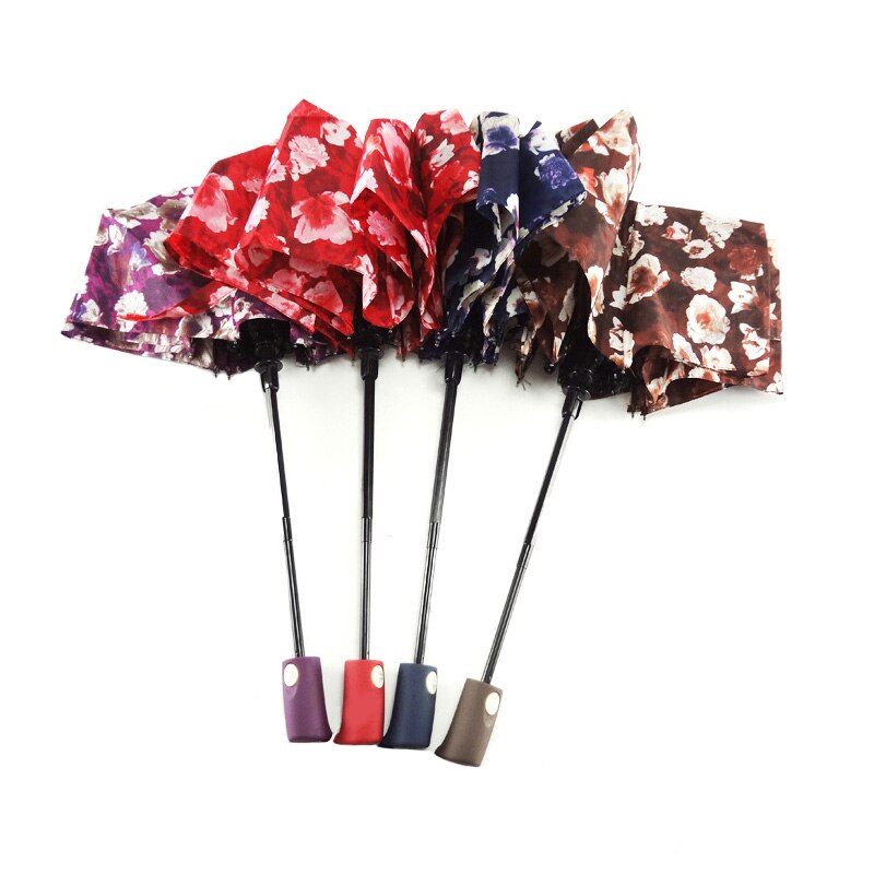 Flower Automatic Umbrella Rain Women Men 3Fold Light and Durable Strong Colourful Umbrellas Kids Rainy Sunny