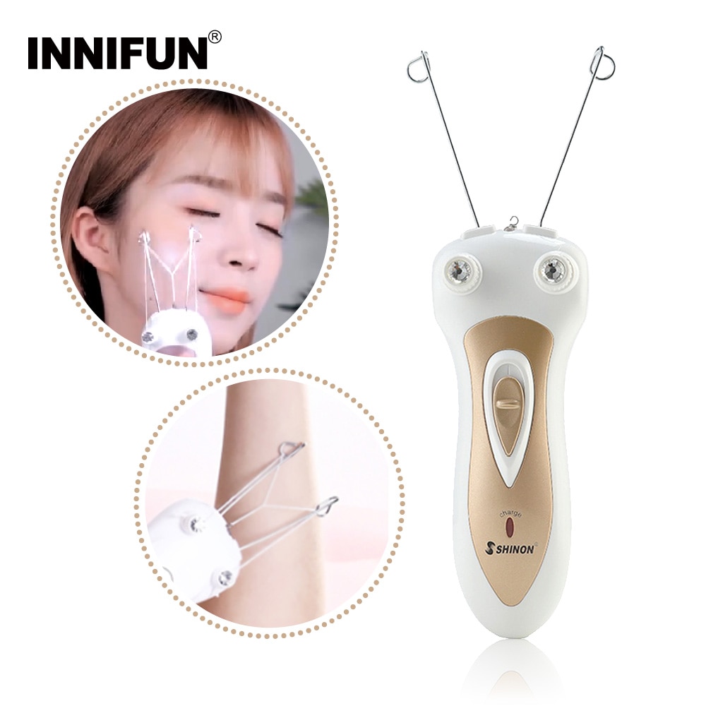 1Set Electric Facial Hair Remover Female Body Face Cotton Thread Depilator Shaver Lady Beauty Care Machine