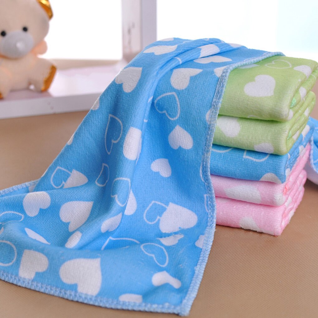 25 * 50cm bløde mikrofiber-absorberende håndklæder med tryk på børnehånd- og ansigtshåndklæde
