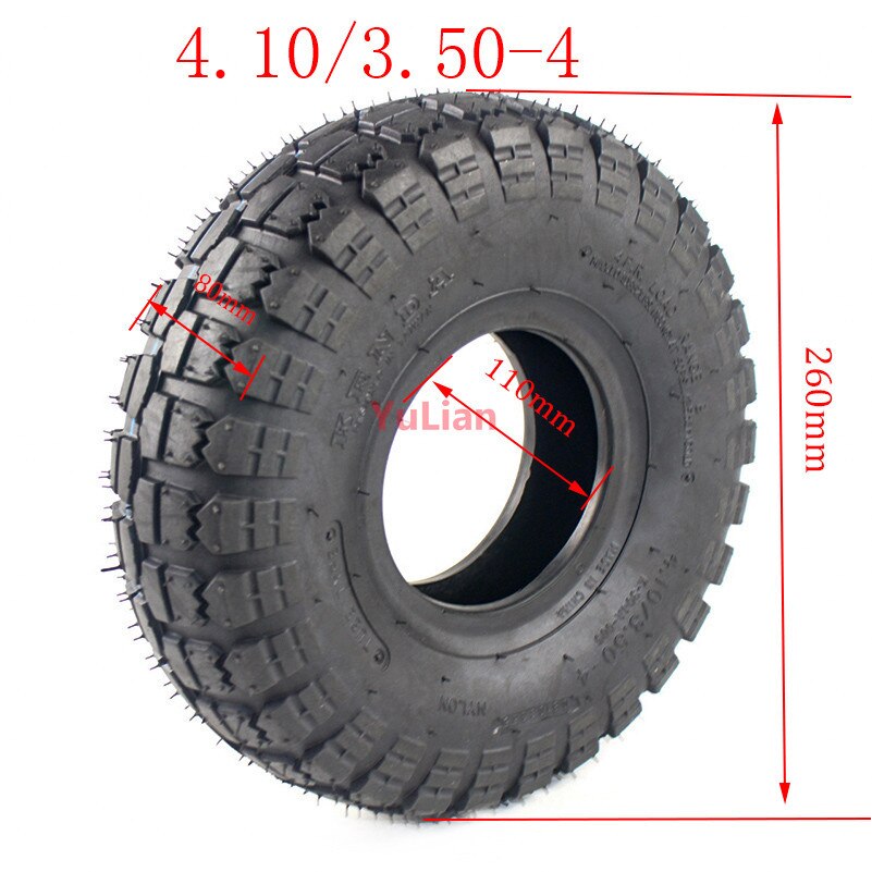 Good 4.10/3.50-4 Inner Outer Tyre 410/350-4 Pneumatic Wheel Tire for Electric Scooter, Trolley Accessories