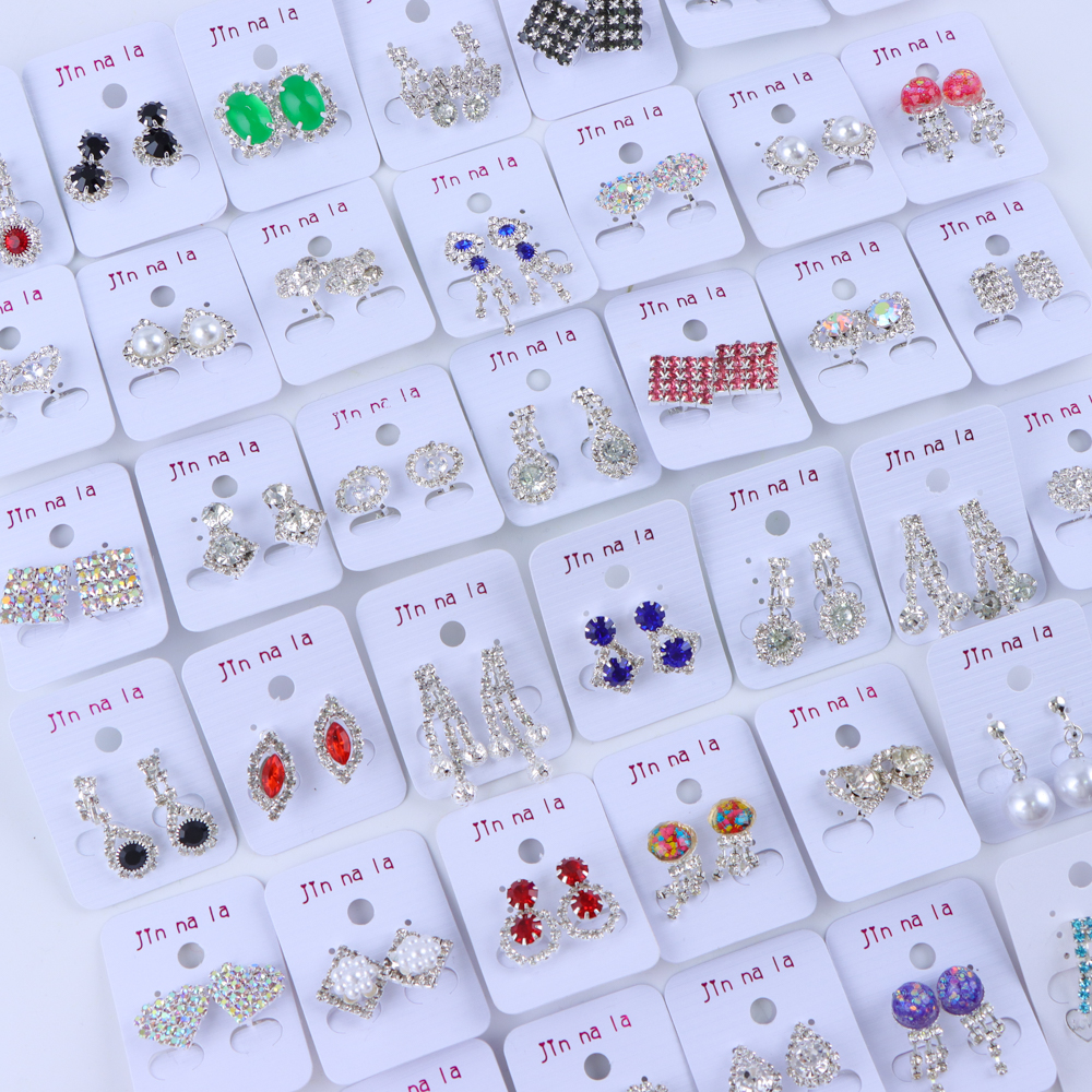 10/20/30/50 Paar Mode Trend Ster Blad Strass Clip Oorbellen Voor Vrouwen Mix Stijl Sieraden Feestgeschenken Accessoires