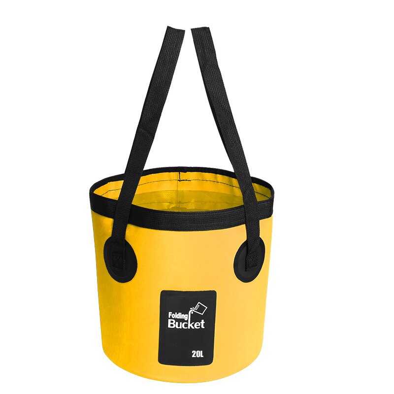 YOUGLE Folding Collapsible Water Storage Bucket Water Container Washbasin For Fishing Camping Hiking 20L: Yellow