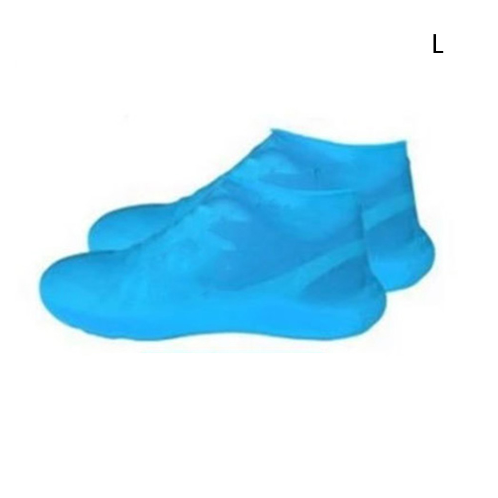 'den bedste' anti-slip latex skoovertræk genanvendelige vandtætte regnstøvler overtrækssko sko 889: Blå l