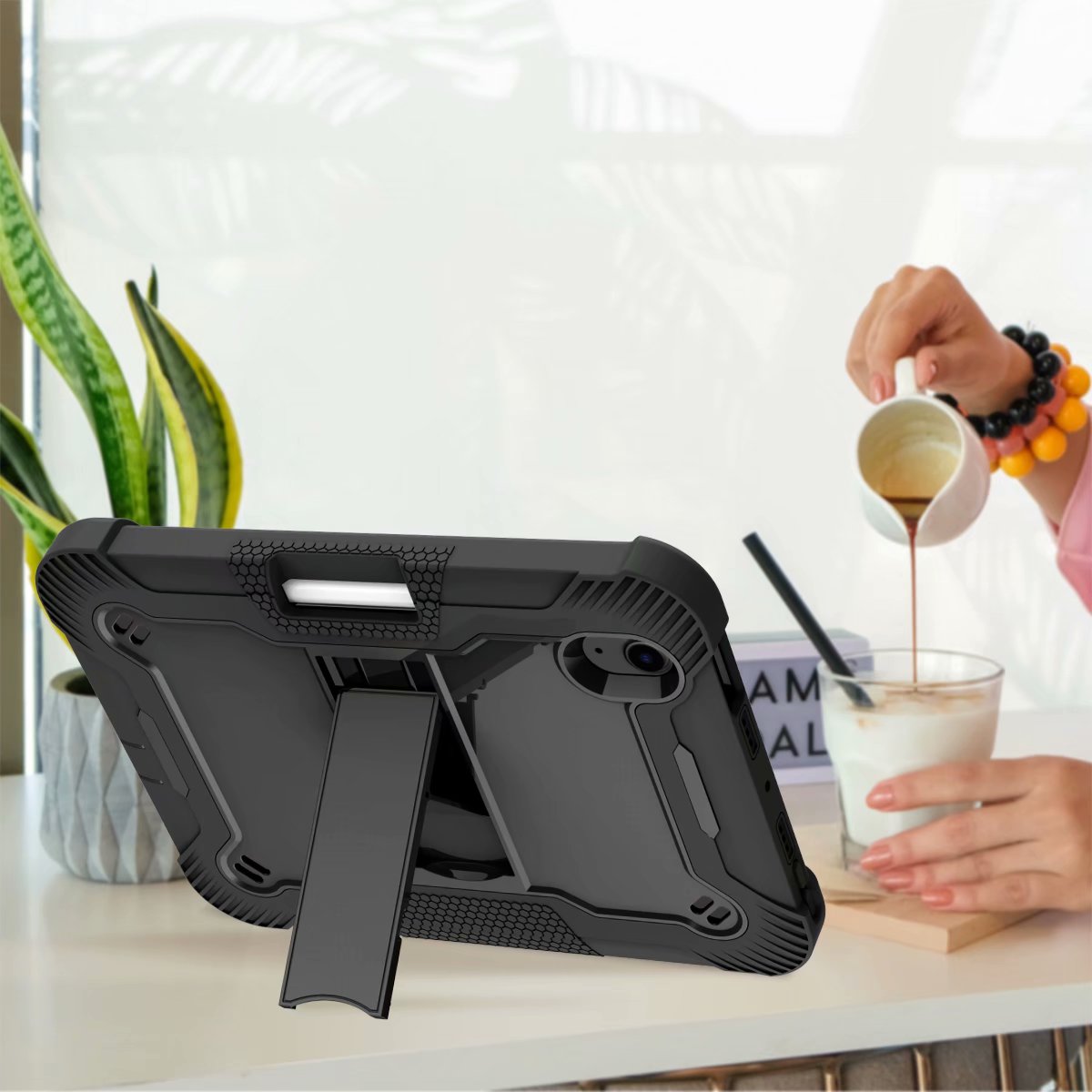 3 layers Full Body Protective shockproof hard PC+ Soft Silicone Cover Kickstand Cases for iPad Mini 6 Case